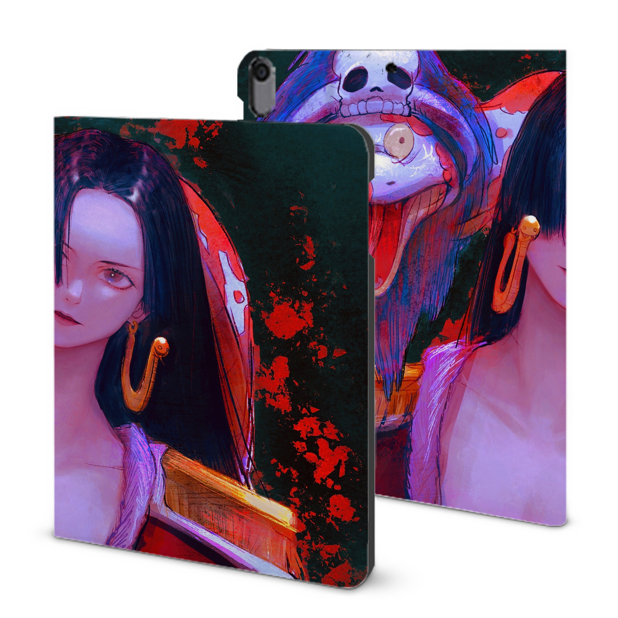 （画像用） ワンピース ONE PIECE IPad ケース ブック型 PUレザー TPU 耐衝撃 軽量 薄型 ペン収納なし 全面保護 IPad 各モデル対応